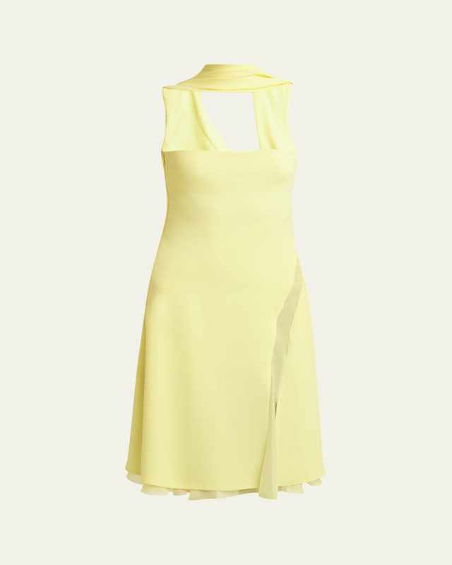 Halter Silk Cady Mini Cocktail Dress